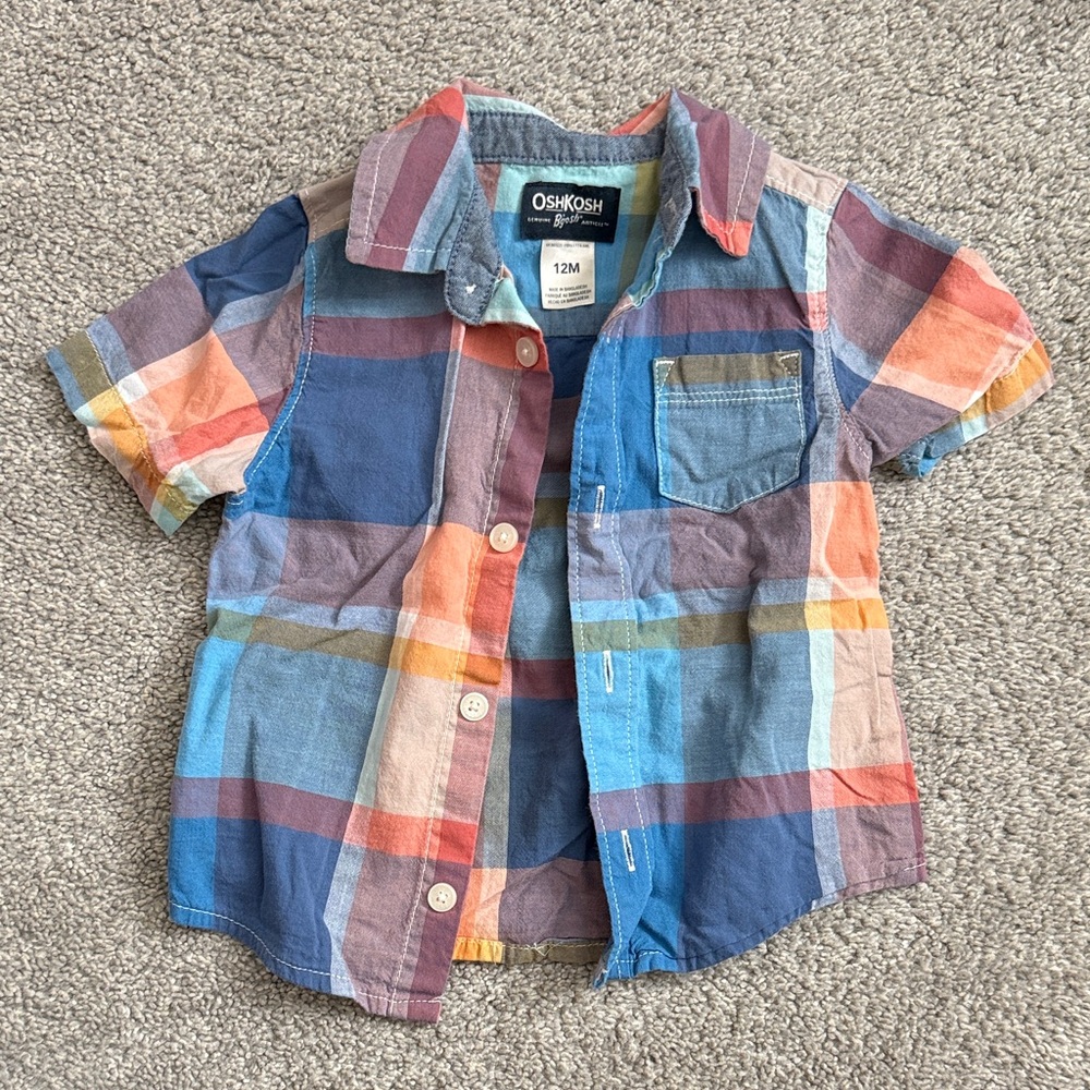 OshKosh B'gosh Multicolor Plaid Short-Sleeve Button-Down Shirt